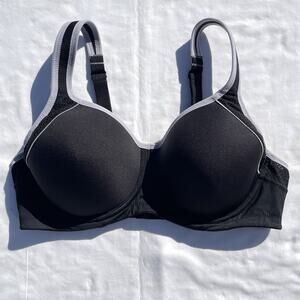 Wacoal Lindsey Sport Contour Bra 38C Black Gray Contrast Underwire 853302